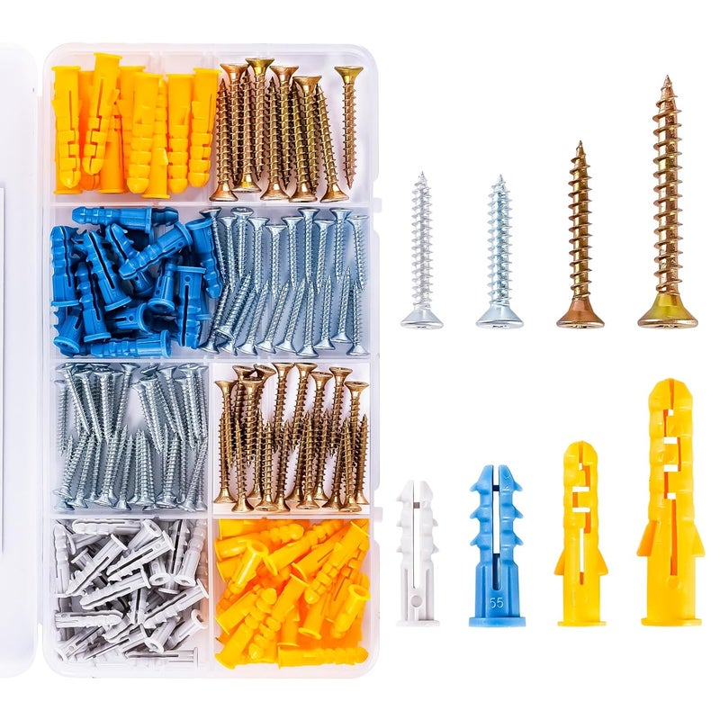 KURUI Wall Anchors Kit for Hanging Wall Art Decor, 160Pcs Drywall Anchors Assortment Kit for Frame Shelf Decorations, Plant Hooks, 80 Screws and 80 Plugs, Picture Hangers for Dry Wall Concrete Brick - Image 4